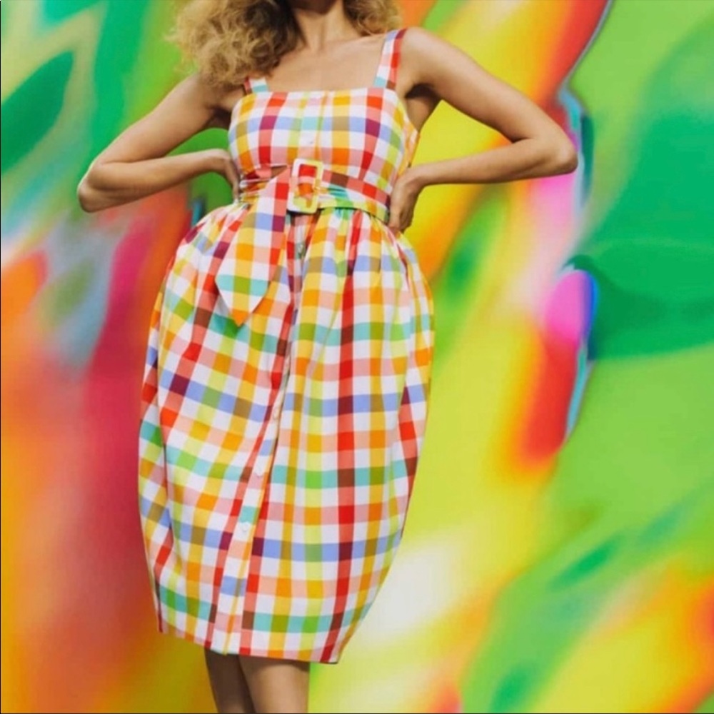 Christopher John Rogers plaid dress NWT.